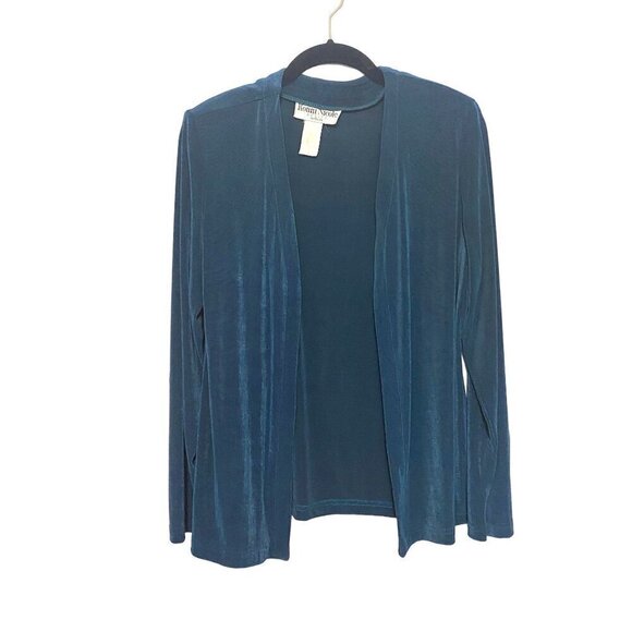 Ronni Nicole Y2K Forest Green Slinky Open Cardigan Stretchy Women’s Size PM NWT - Picture 1 of 9